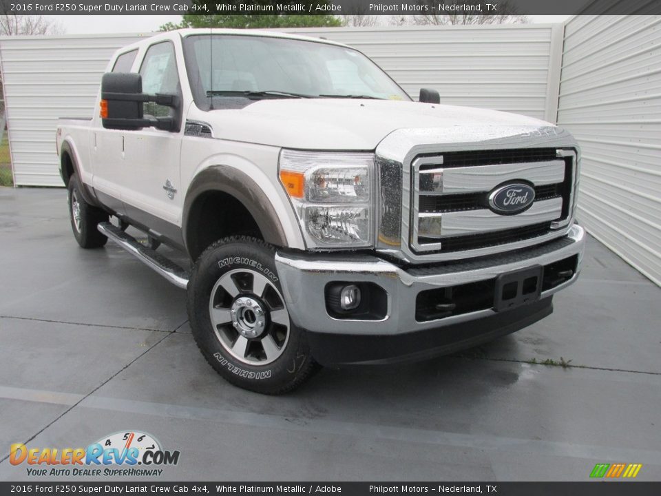 2016 Ford F250 Super Duty Lariat Crew Cab 4x4 White Platinum Metallic / Adobe Photo #1