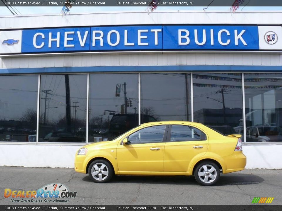 2008 Chevrolet Aveo LT Sedan Summer Yellow / Charcoal Photo #1