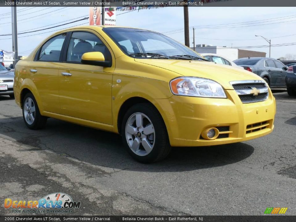 2008 Chevrolet Aveo LT Sedan Summer Yellow / Charcoal Photo #3