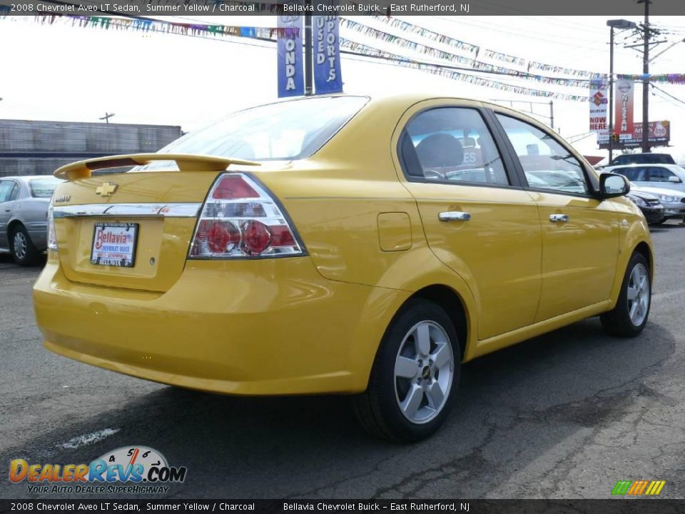 2008 Chevrolet Aveo LT Sedan Summer Yellow / Charcoal Photo #4