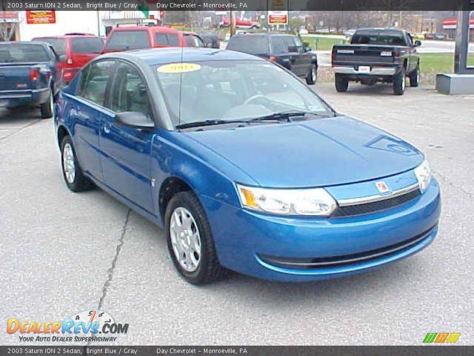 2003 Saturn ION 2 Sedan Bright Blue / Gray Photo #4
