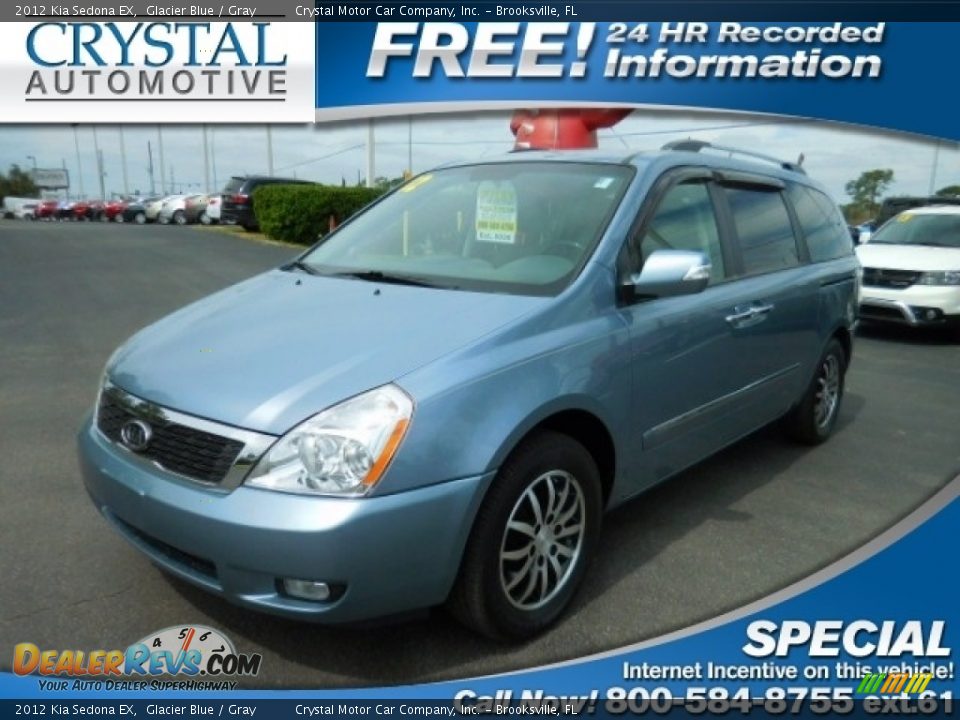 2012 Kia Sedona EX Glacier Blue / Gray Photo #1