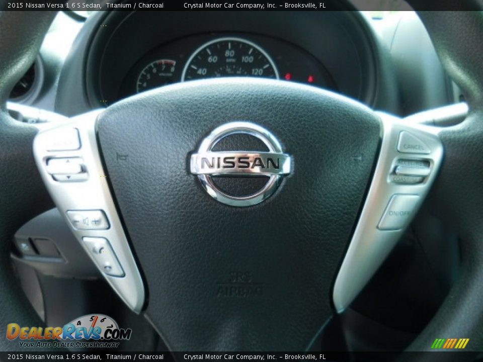 2015 Nissan Versa 1.6 S Sedan Titanium / Charcoal Photo #21