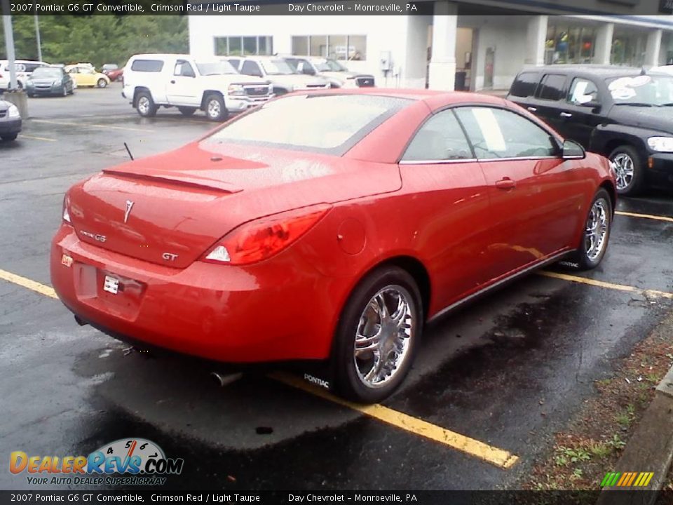2007 Pontiac G6 GT Convertible Crimson Red / Light Taupe Photo #3
