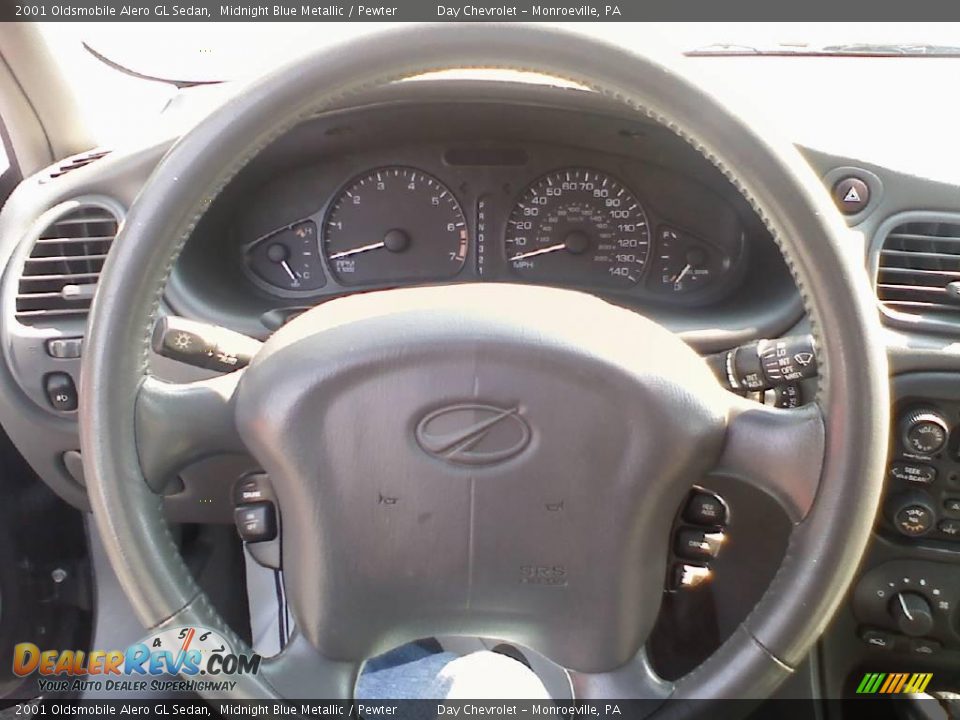2001 Oldsmobile Alero GL Sedan Midnight Blue Metallic / Pewter Photo #17