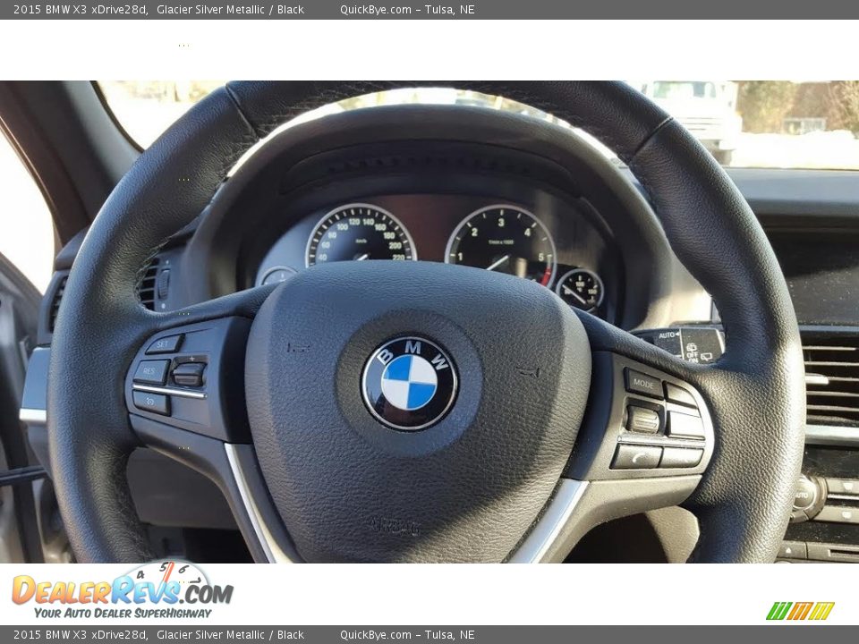 2015 BMW X3 xDrive28d Glacier Silver Metallic / Black Photo #6