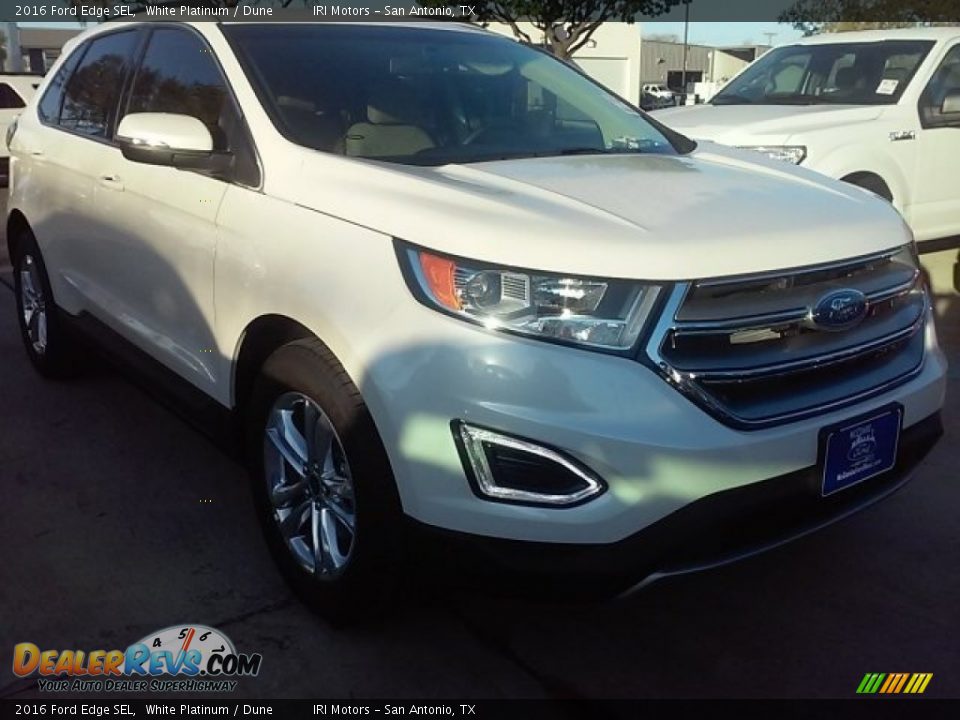 2016 Ford Edge SEL White Platinum / Dune Photo #1