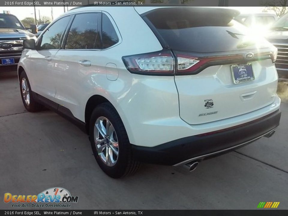 2016 Ford Edge SEL White Platinum / Dune Photo #8