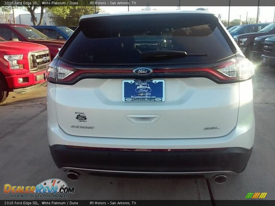 2016 Ford Edge SEL White Platinum / Dune Photo #9