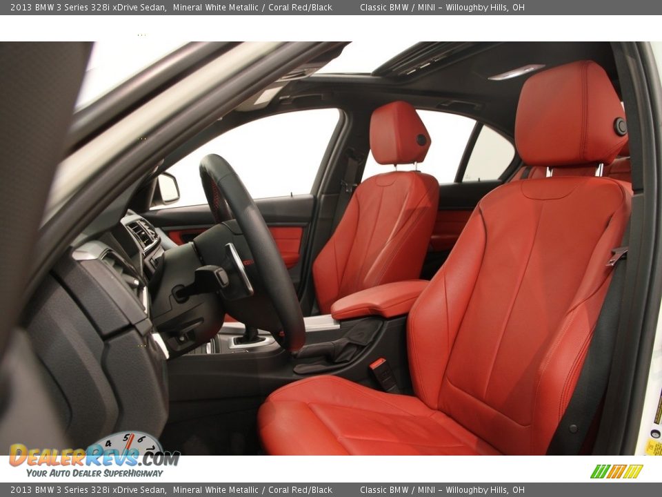 2013 BMW 3 Series 328i xDrive Sedan Mineral White Metallic / Coral Red/Black Photo #8