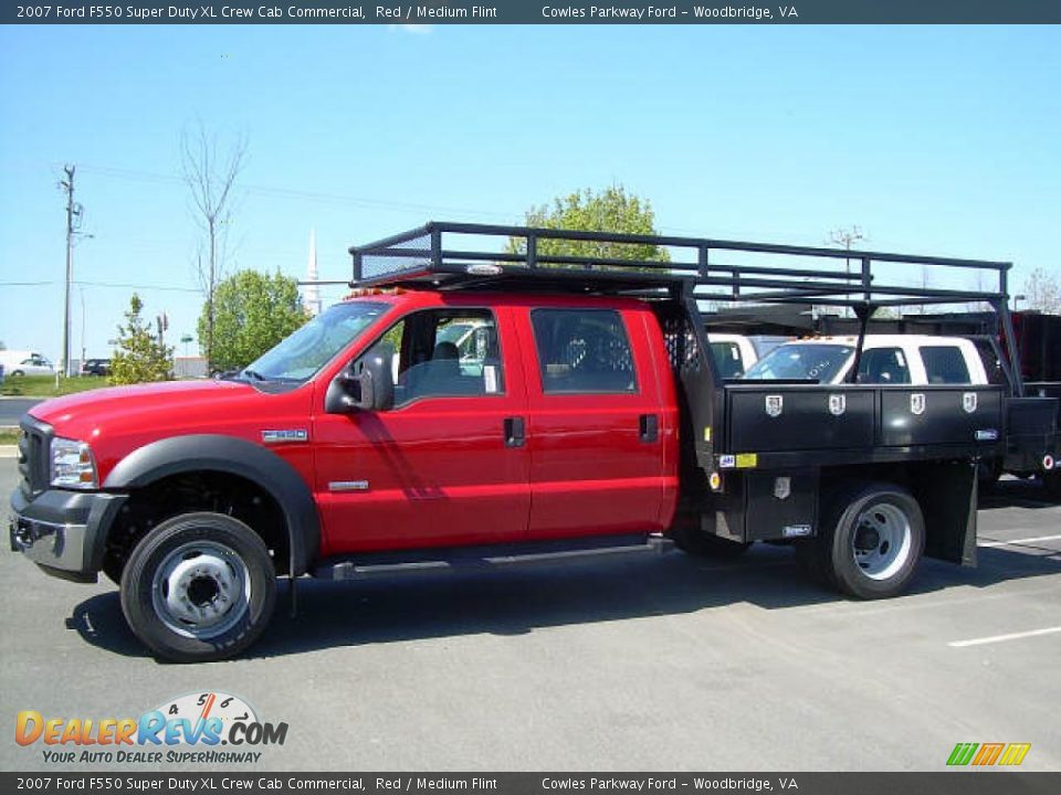 2007 Ford F550 Super Duty XL Crew Cab Commercial Red / Medium Flint Photo #2