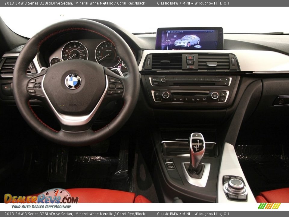 2013 BMW 3 Series 328i xDrive Sedan Mineral White Metallic / Coral Red/Black Photo #30