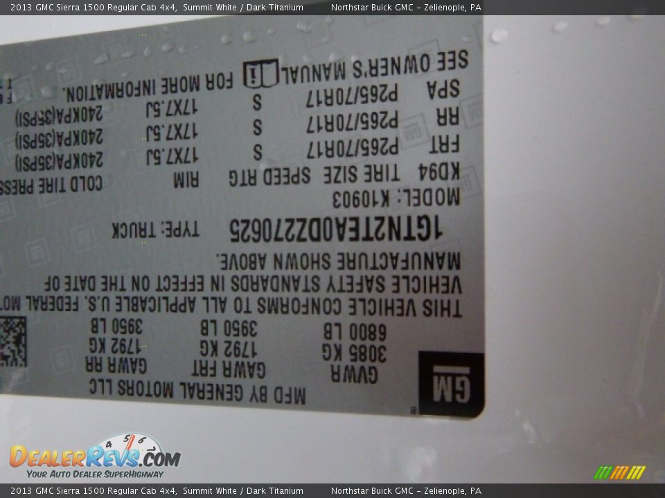 2013 GMC Sierra 1500 Regular Cab 4x4 Summit White / Dark Titanium Photo #19