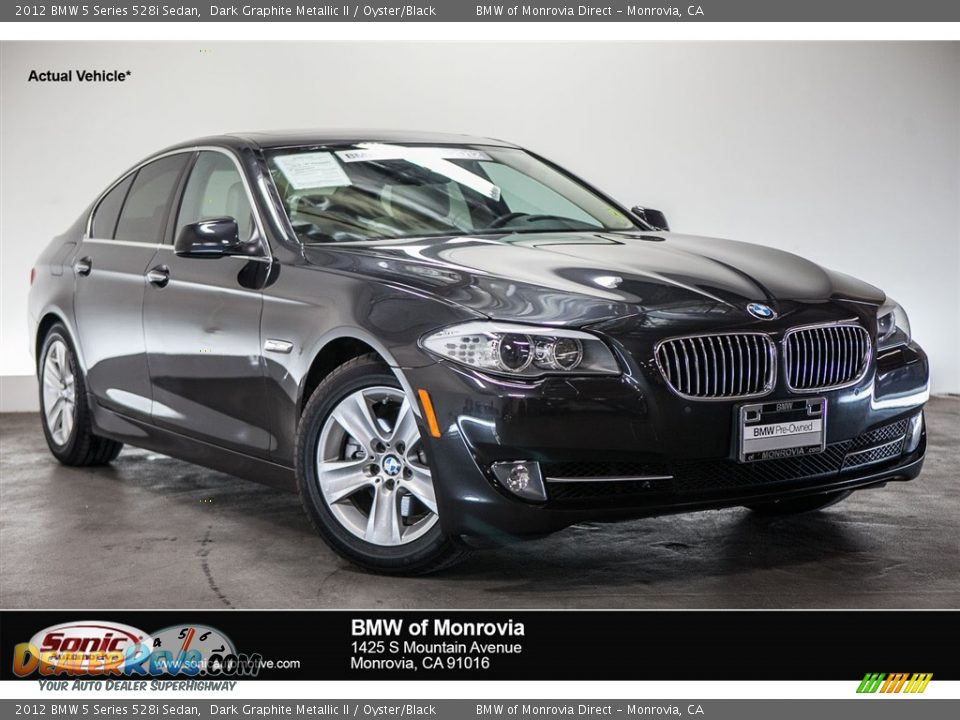 2012 BMW 5 Series 528i Sedan Dark Graphite Metallic II / Oyster/Black Photo #1