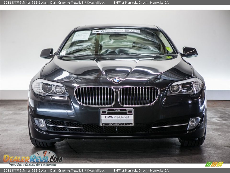 2012 BMW 5 Series 528i Sedan Dark Graphite Metallic II / Oyster/Black Photo #2