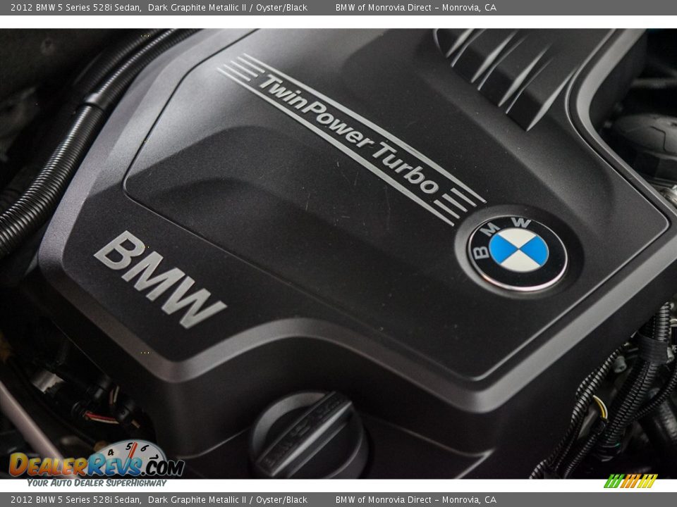2012 BMW 5 Series 528i Sedan Dark Graphite Metallic II / Oyster/Black Photo #26