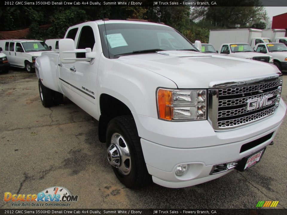 2012 GMC Sierra 3500HD Denali Crew Cab 4x4 Dually Summit White / Ebony Photo #6