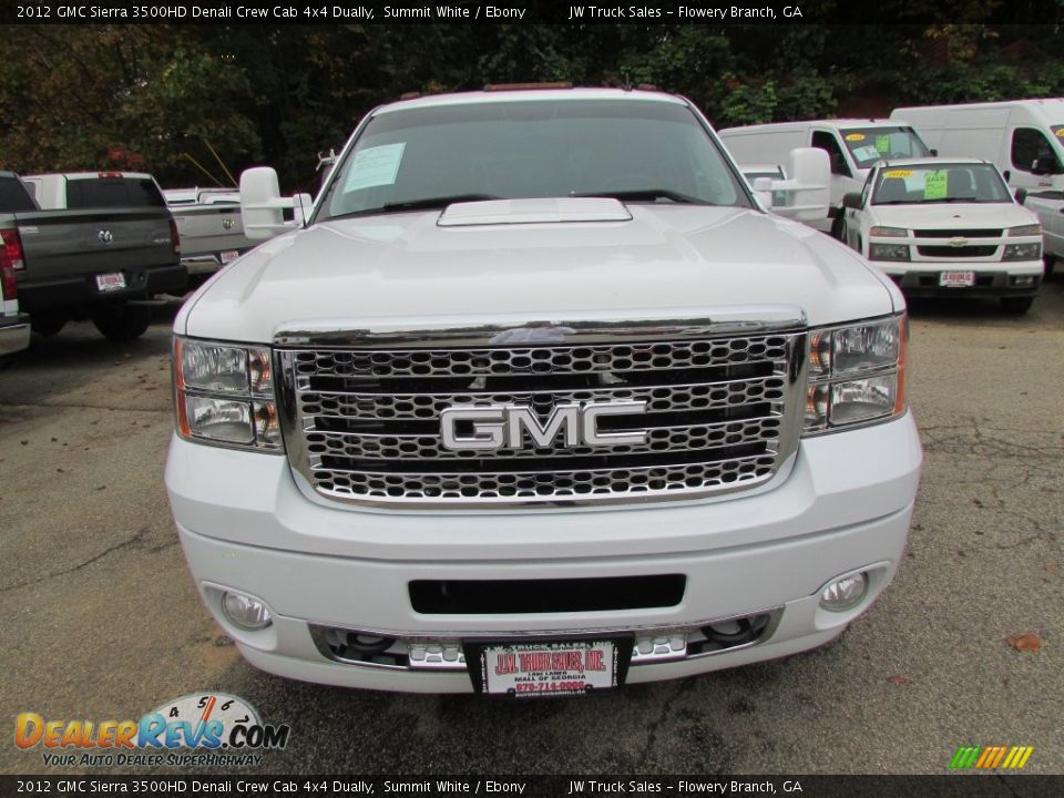 2012 GMC Sierra 3500HD Denali Crew Cab 4x4 Dually Summit White / Ebony Photo #13