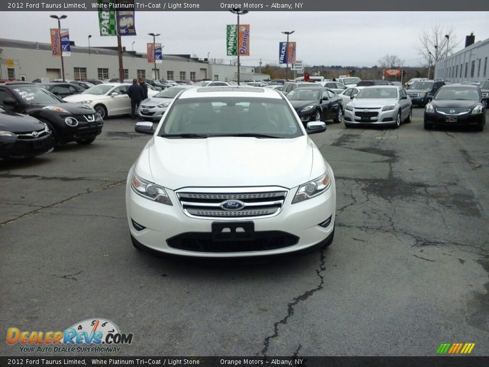 2012 Ford Taurus Limited White Platinum Tri-Coat / Light Stone Photo #2