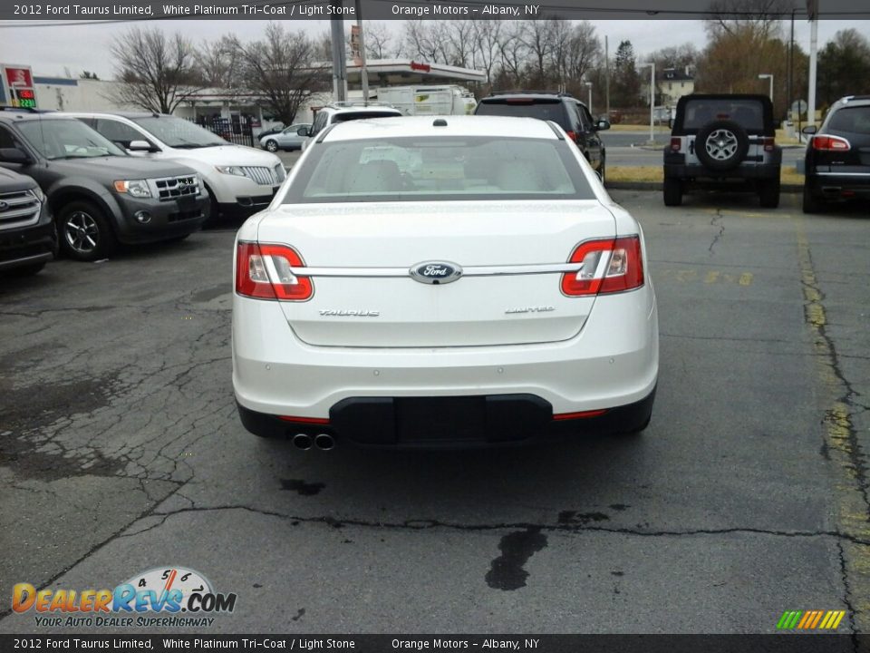 2012 Ford Taurus Limited White Platinum Tri-Coat / Light Stone Photo #5