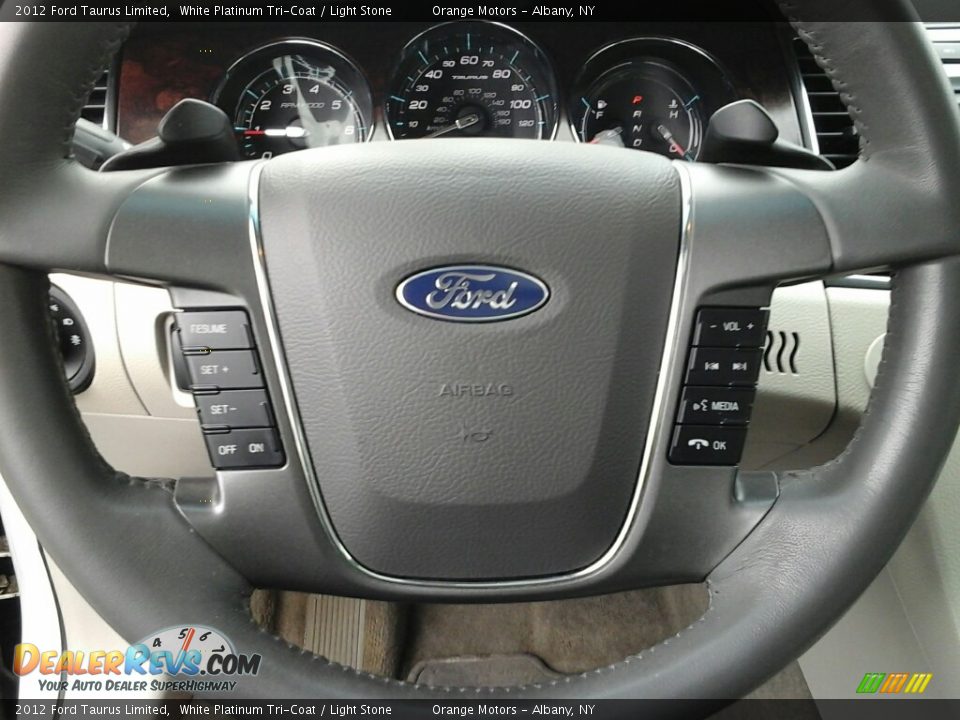 2012 Ford Taurus Limited White Platinum Tri-Coat / Light Stone Photo #12