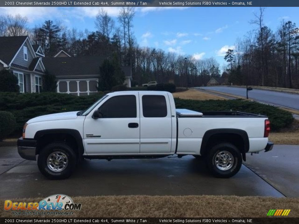 2003 Chevrolet Silverado 2500HD LT Extended Cab 4x4 Summit White / Tan Photo #2