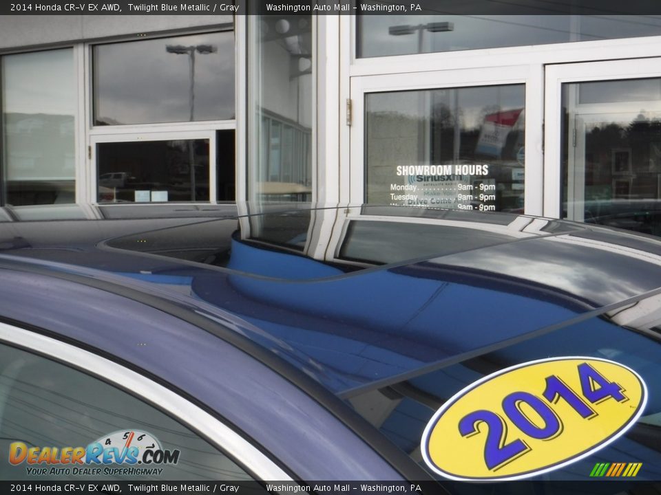 2014 Honda CR-V EX AWD Twilight Blue Metallic / Gray Photo #4