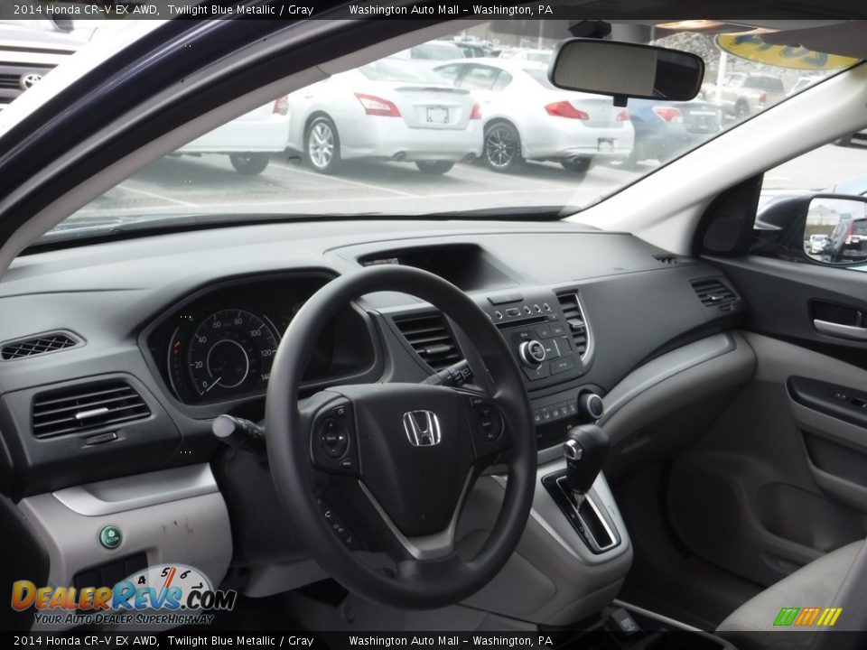 2014 Honda CR-V EX AWD Twilight Blue Metallic / Gray Photo #12