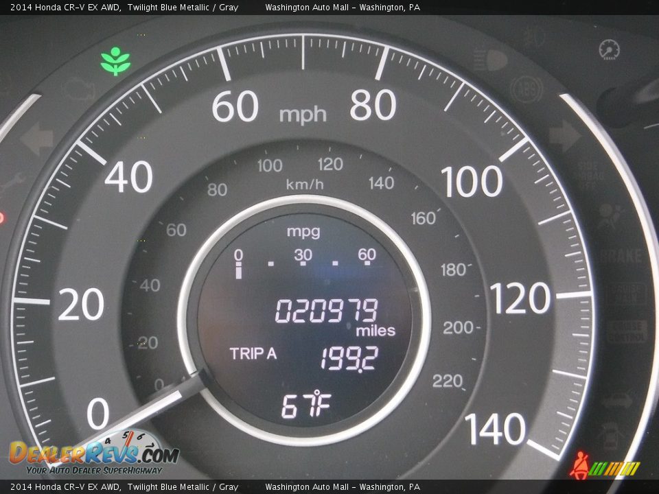 2014 Honda CR-V EX AWD Twilight Blue Metallic / Gray Photo #20