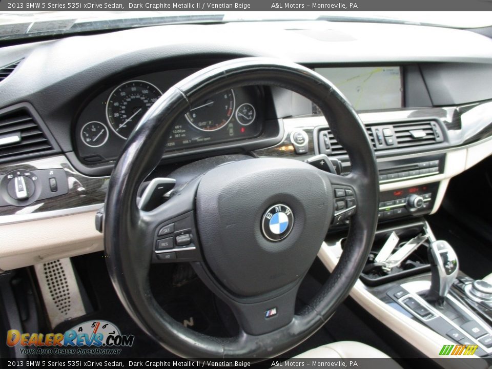 2013 BMW 5 Series 535i xDrive Sedan Dark Graphite Metallic II / Venetian Beige Photo #15