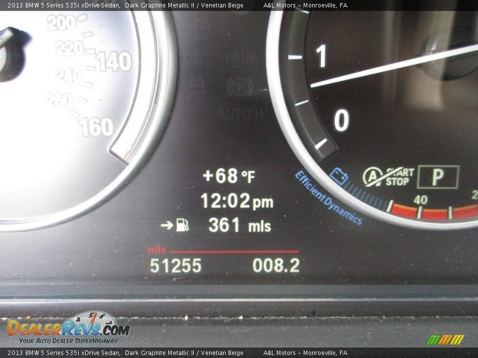 2013 BMW 5 Series 535i xDrive Sedan Dark Graphite Metallic II / Venetian Beige Photo #20