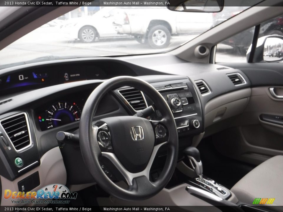 2013 Honda Civic EX Sedan Taffeta White / Beige Photo #13