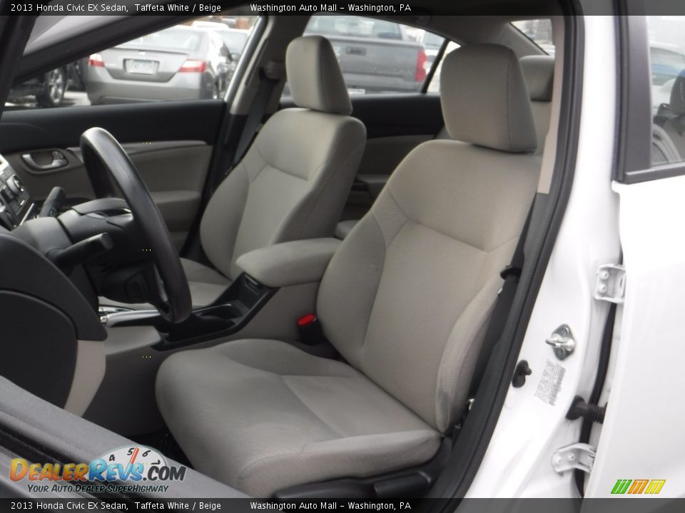 2013 Honda Civic EX Sedan Taffeta White / Beige Photo #14