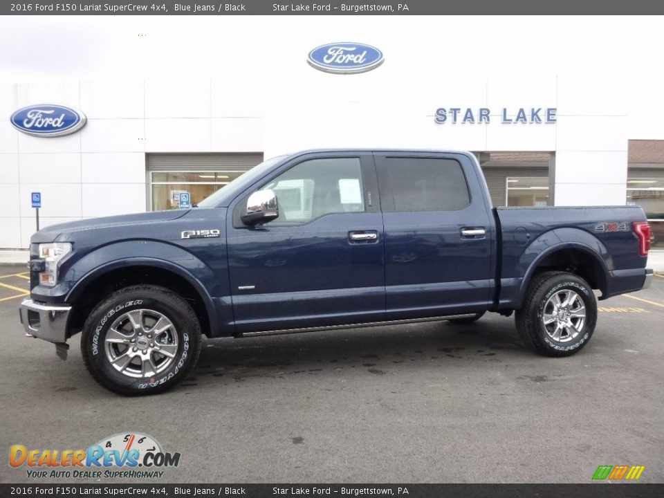 2016 Ford F150 Lariat SuperCrew 4x4 Blue Jeans / Black Photo #1