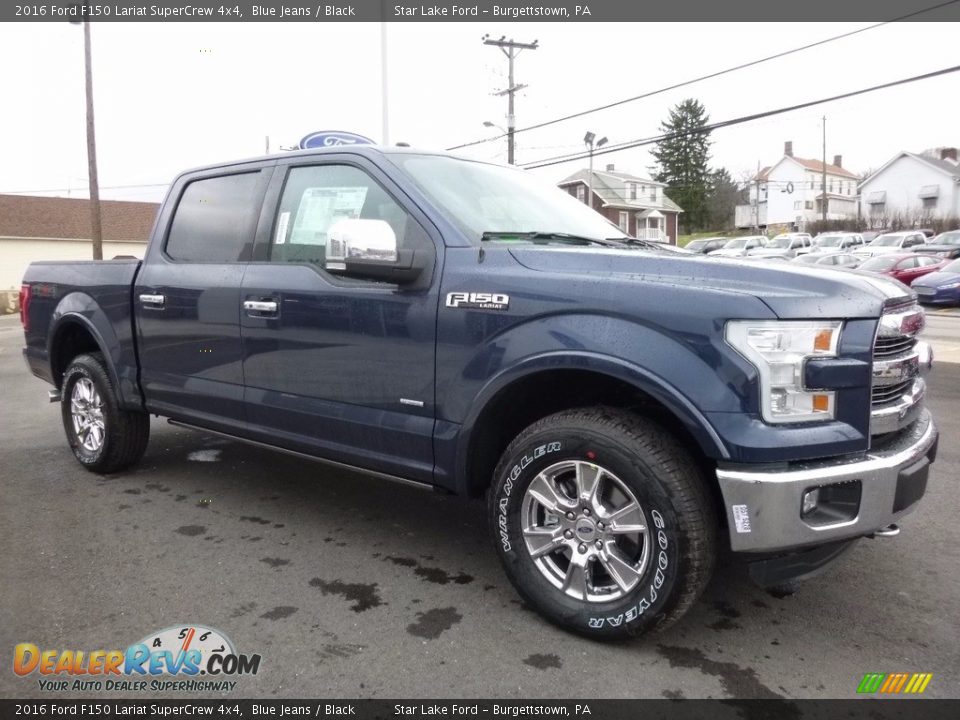 2016 Ford F150 Lariat SuperCrew 4x4 Blue Jeans / Black Photo #3