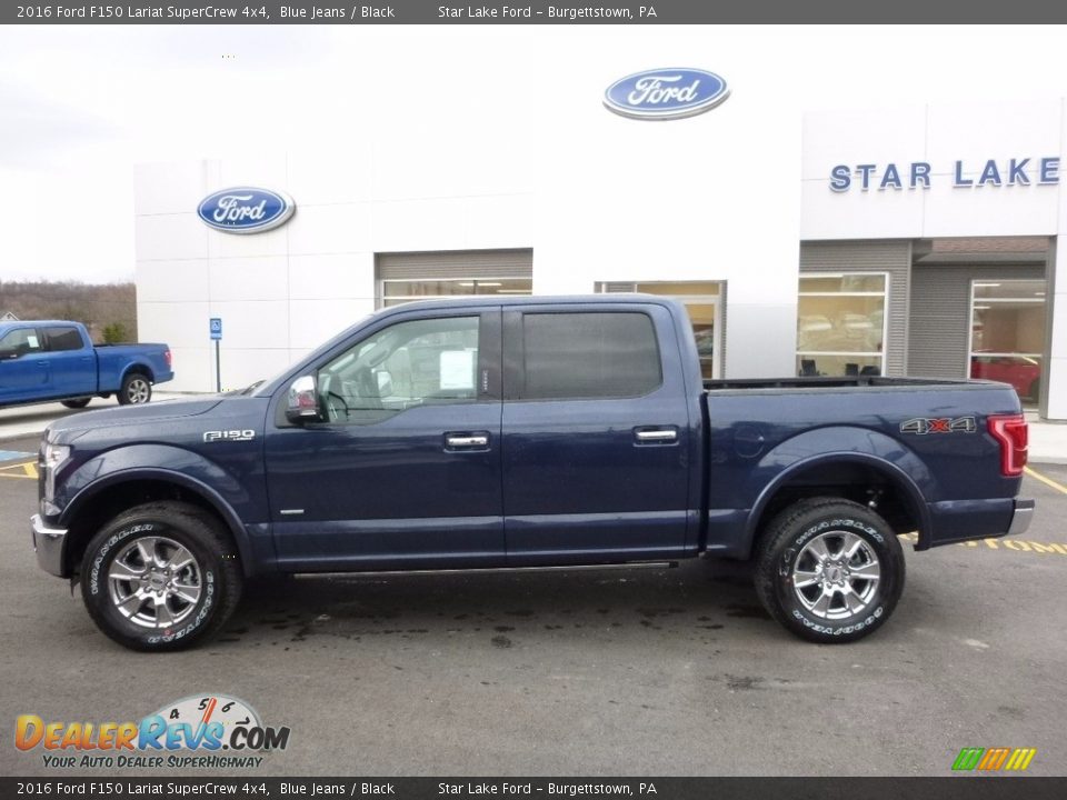 2016 Ford F150 Lariat SuperCrew 4x4 Blue Jeans / Black Photo #8