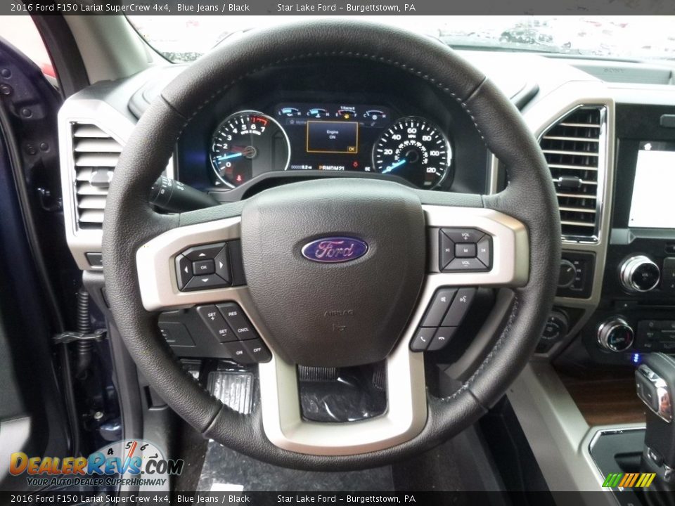 2016 Ford F150 Lariat SuperCrew 4x4 Blue Jeans / Black Photo #14