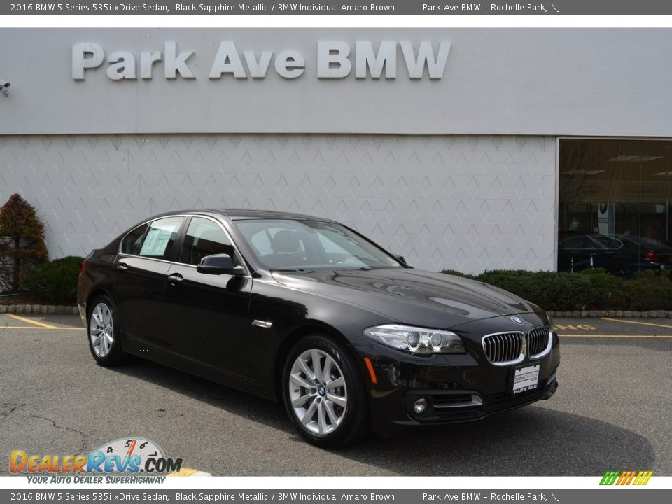 2016 BMW 5 Series 535i xDrive Sedan Black Sapphire Metallic / BMW Individual Amaro Brown Photo #1