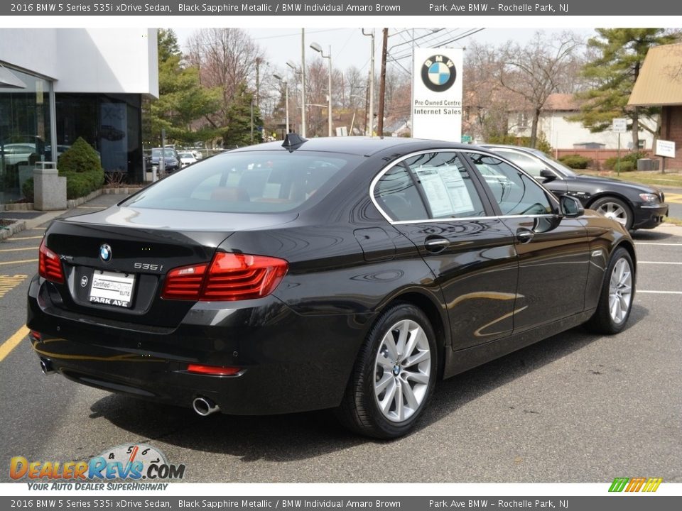 2016 BMW 5 Series 535i xDrive Sedan Black Sapphire Metallic / BMW Individual Amaro Brown Photo #3