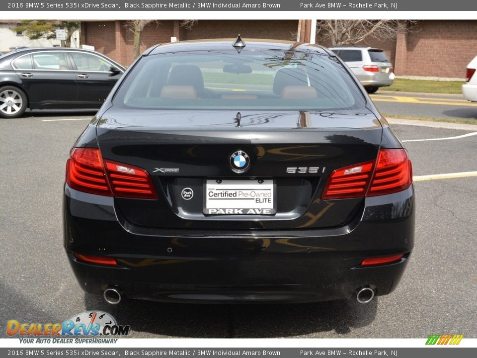 2016 BMW 5 Series 535i xDrive Sedan Black Sapphire Metallic / BMW Individual Amaro Brown Photo #4