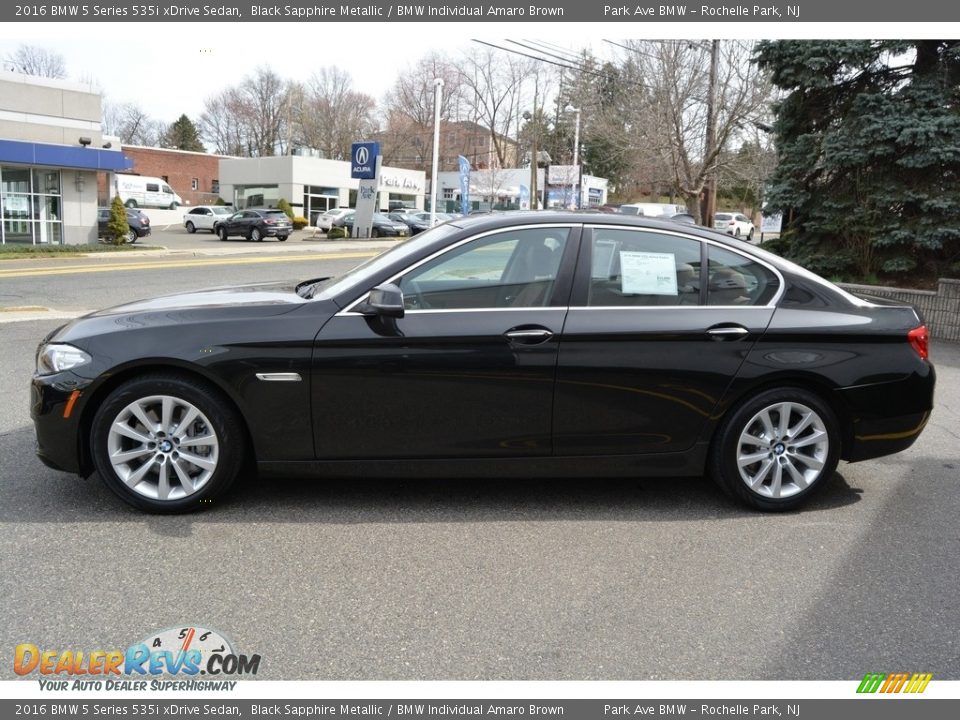 2016 BMW 5 Series 535i xDrive Sedan Black Sapphire Metallic / BMW Individual Amaro Brown Photo #5