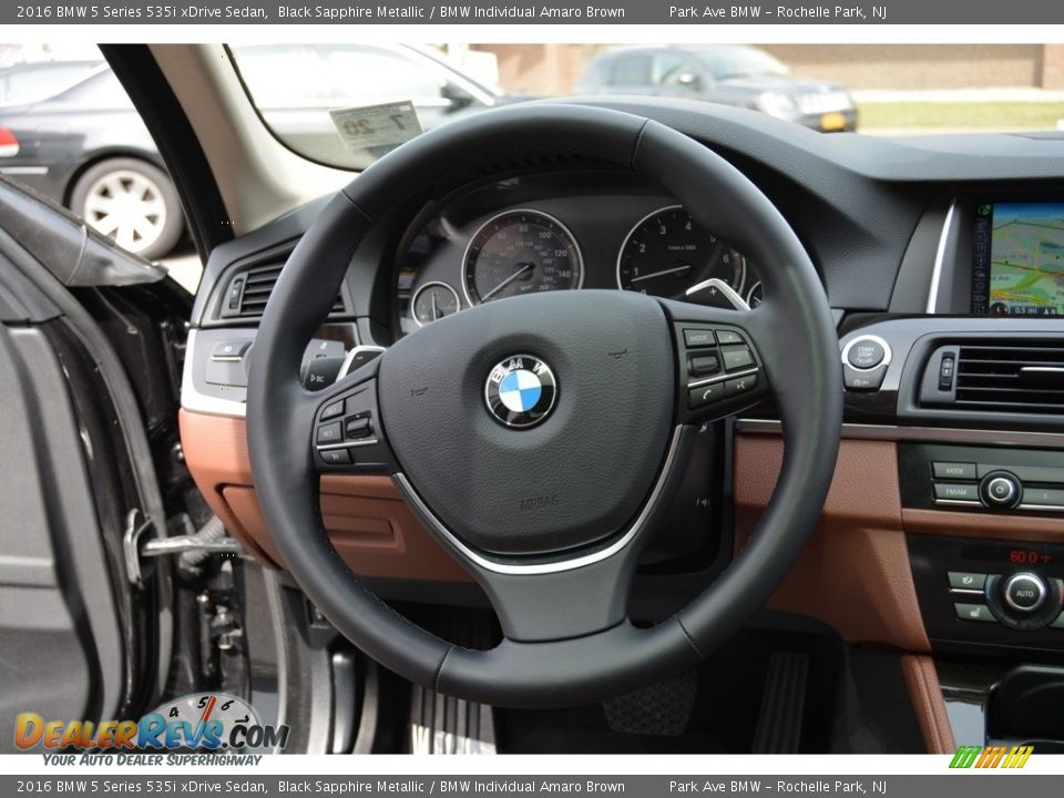 2016 BMW 5 Series 535i xDrive Sedan Black Sapphire Metallic / BMW Individual Amaro Brown Photo #17
