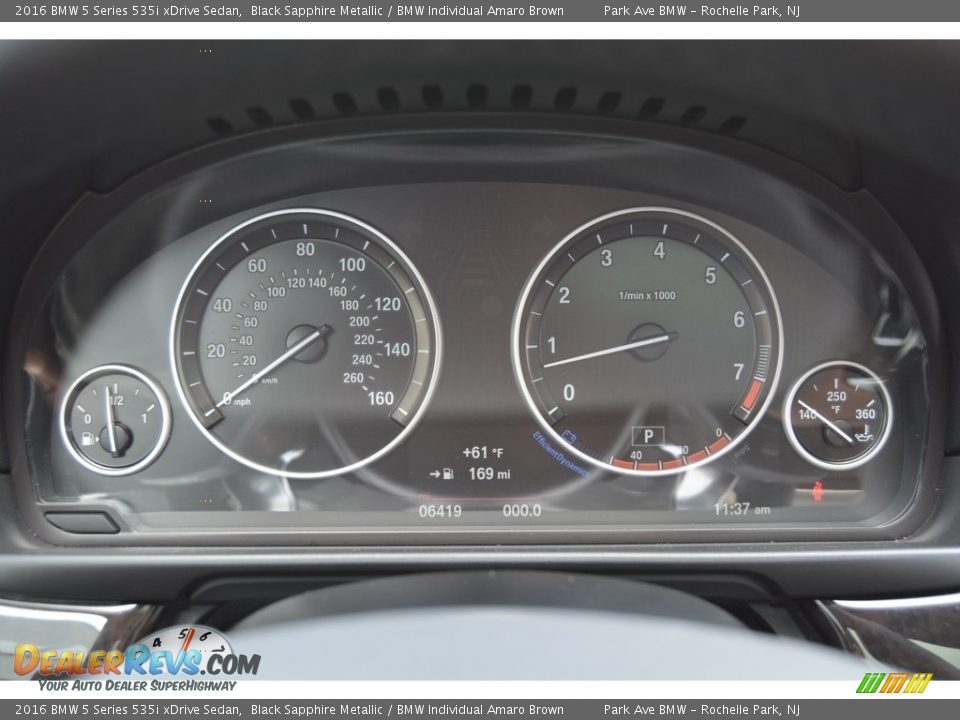 2016 BMW 5 Series 535i xDrive Sedan Black Sapphire Metallic / BMW Individual Amaro Brown Photo #20