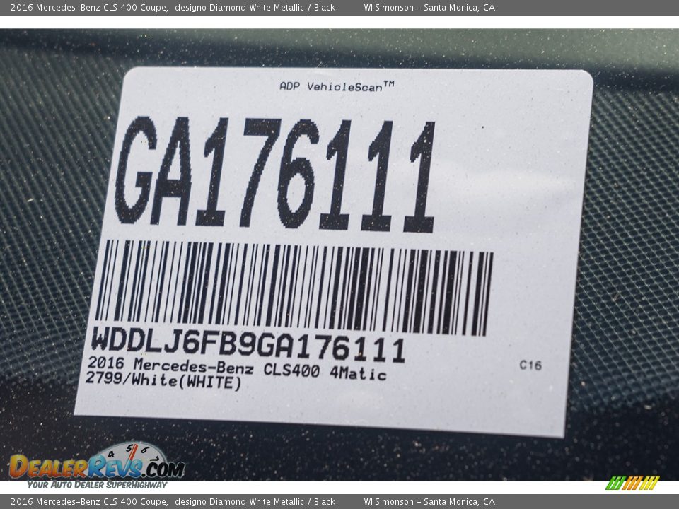 2016 Mercedes-Benz CLS 400 Coupe designo Diamond White Metallic / Black Photo #8