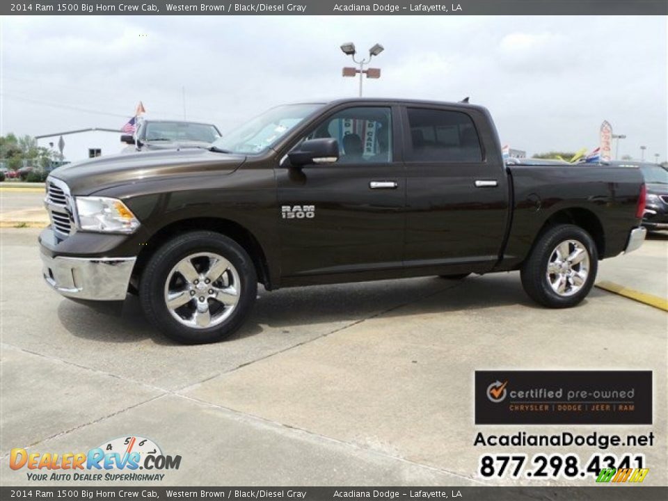 2014 Ram 1500 Big Horn Crew Cab Western Brown / Black/Diesel Gray Photo #2