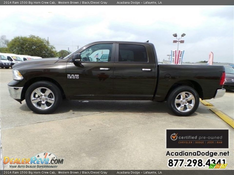 2014 Ram 1500 Big Horn Crew Cab Western Brown / Black/Diesel Gray Photo #3