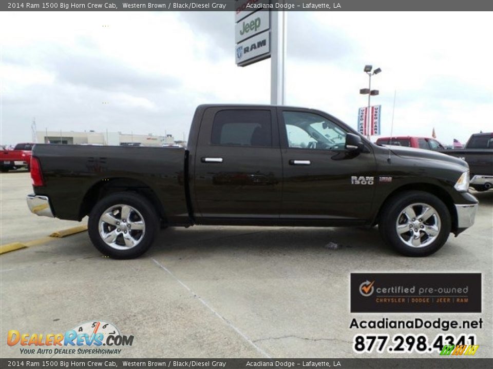 2014 Ram 1500 Big Horn Crew Cab Western Brown / Black/Diesel Gray Photo #10