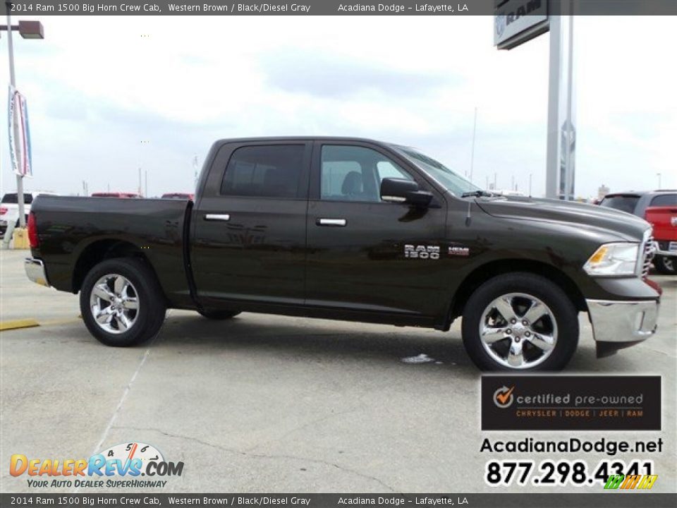 2014 Ram 1500 Big Horn Crew Cab Western Brown / Black/Diesel Gray Photo #11