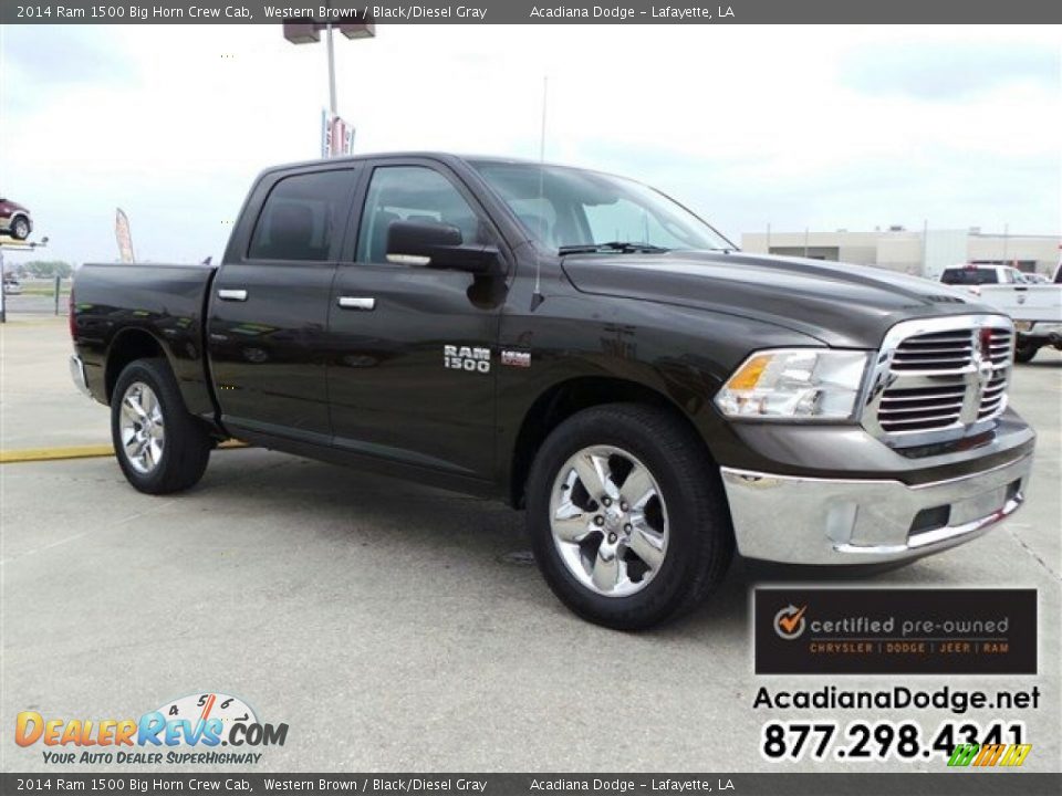 2014 Ram 1500 Big Horn Crew Cab Western Brown / Black/Diesel Gray Photo #12