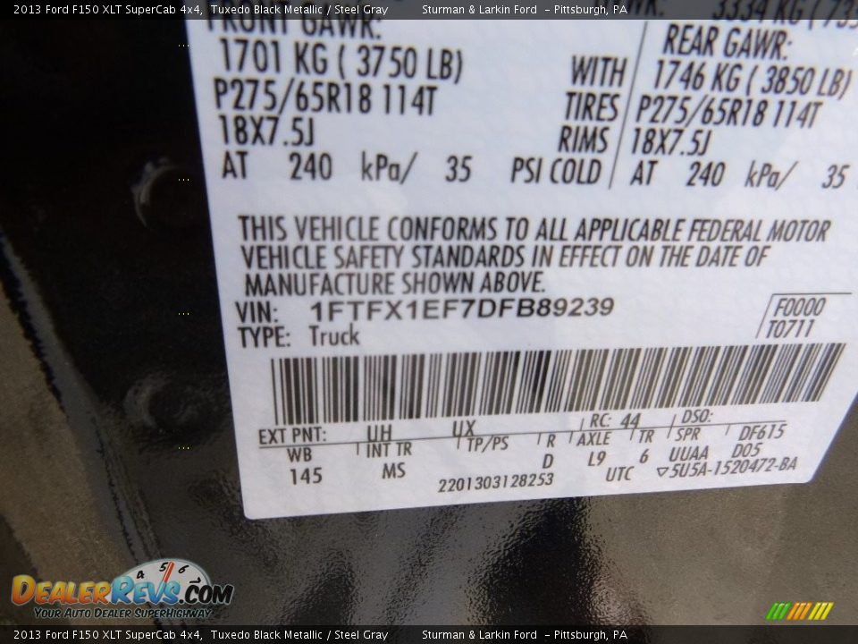 2013 Ford F150 XLT SuperCab 4x4 Tuxedo Black Metallic / Steel Gray Photo #9